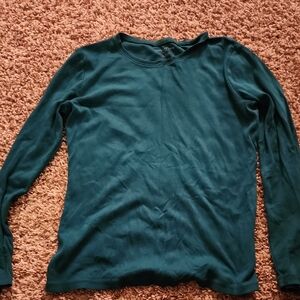 Ann Taylor Deep Teal Crew Neck Top